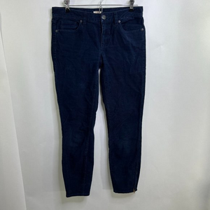 J Crew Toothpick Corduroy Jeans 27‎ Zipper Ankle Skinny Blue Stretch Y2K